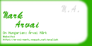 mark arvai business card