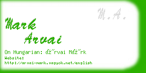 mark arvai business card